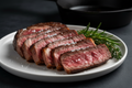 Raw steak on a white background