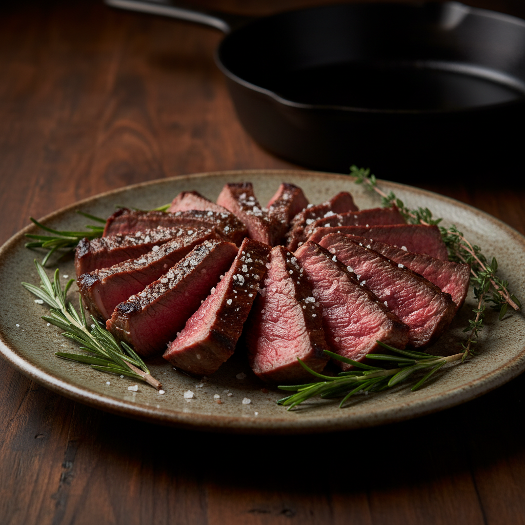 Raw ribeye steak on a white background